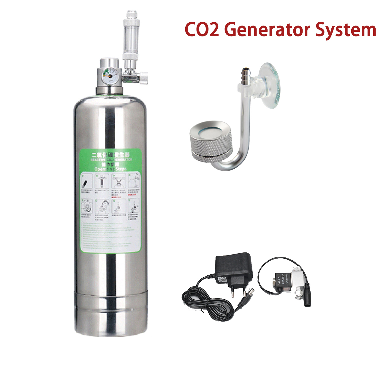 Planted Aquarium Co2 Kit - Aquarium CO2 Generator systeem Kit RVS