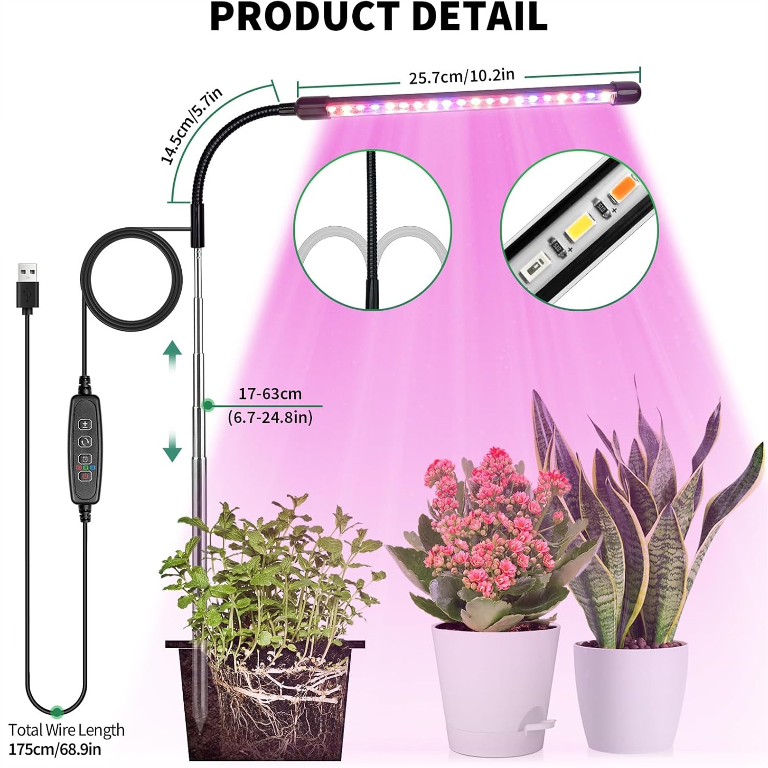 Led Planted Tank Light - 3 Kleuren USB Grow Lamp Plant