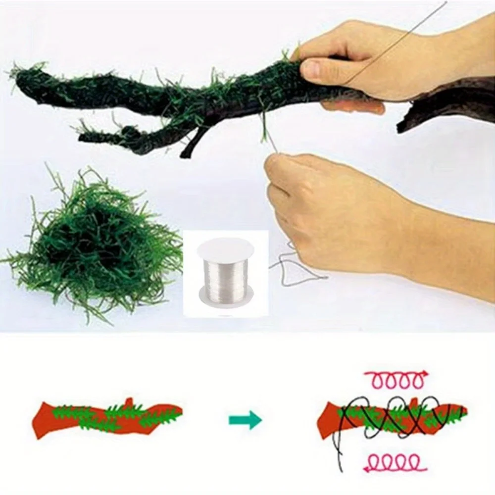 Planted Aquarium With Driftwood - 1Roll DIY Mos Lijn Bindende Lijn